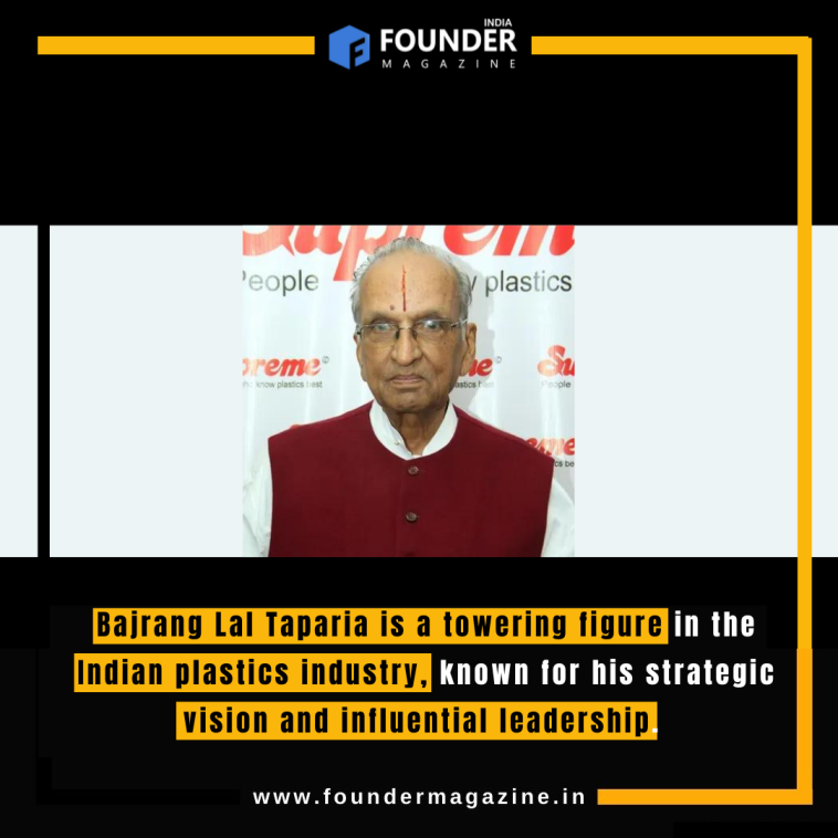 Bajrang Lal Taparia is a towering figure in the Indian plastics industry, known for his strategic vision and influential leadership.